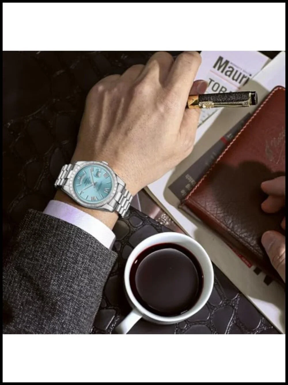 Men's Analog Quartz Watch Rose Gold Stainless Steel Day Date